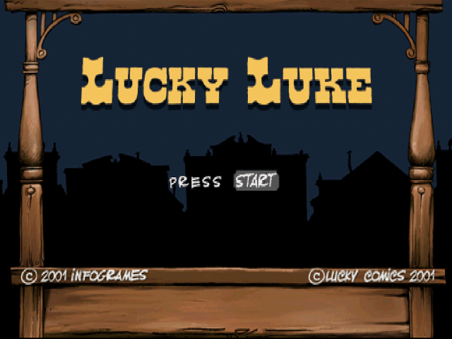 Lucky Luke Western Fever title screen for Playstation